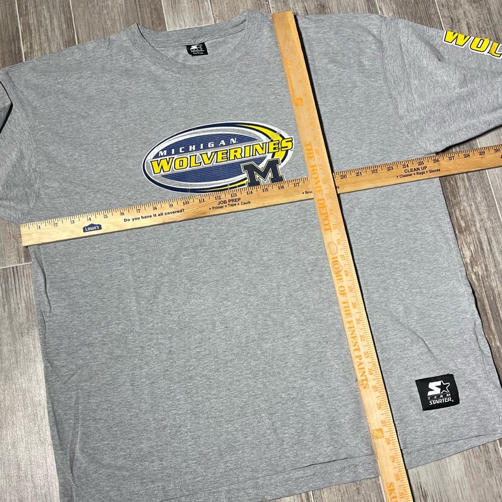 Vintage Y2K Michigan Wolverines Long Sleeve Shirt STARTER Grey XL 🚨 - Picture 7 of 7